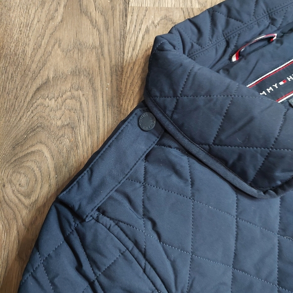 TOMMY‎ HILFIGER xxl Quilted Full Button Jacket Coat Womens puffer Navy blue - Picture 4 of 8